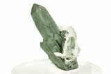 Green Hedenbergite Included Quartz Cluster - Mongolia #255841-1